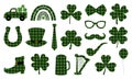 St Patricks green buffalo plaid vector illustration